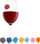 Shenjues gotash Vacu Vin Grape Varieties, set me 8 copë, shumëngjyrësh