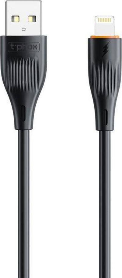 Kabllo karikimi T-phox X-lite Lightning, 1m, 3A, e zezë