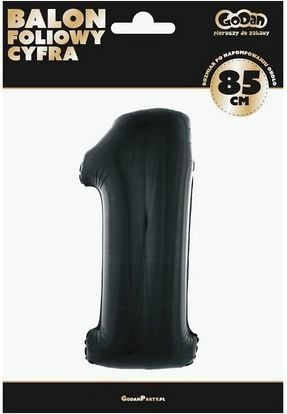 Balon helium Godan Numri 1, 92cm, folie, i zi