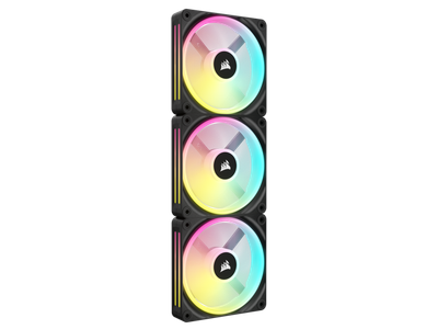 Ventilator kasë CORSAIR iCUE LINK QX120, 120mm PWM, RGB, i zi, set 3 copë me HUB
