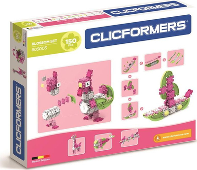 Lodër ndërtimi Clicformers Blossom Set, 150 copa, 4+ vjeç, me plot ngjyra