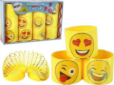 Lodër spirale me emotikona, 6 cm, e verdhë