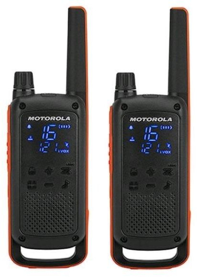 Radio Motorola TLKR T82 me lidhje, rreze deri në 10 km, 16 kanale, e zezë