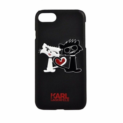 Mbulesë telefoni Karl Lagerfeld Karl &amp; Choupette in Love, hard case, për Samsung Galaxy S8+, e zezë