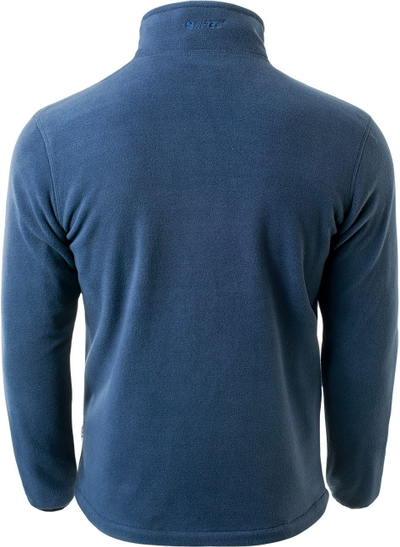 Xhaketë fleece për burra Hi-Tec Porto, 100% poliester, me zinxhir komplet, blu navy