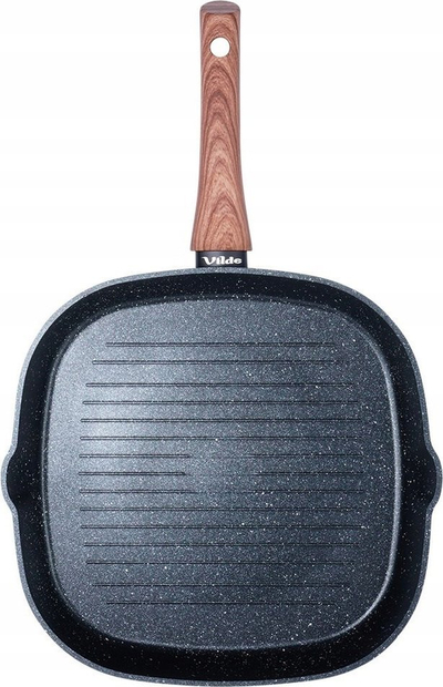 Tigan grill Black&amp;Wood Granite, 28x28 cm, katror, i zi me efekt druri