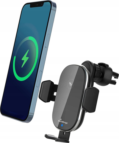 Karikues wireless për makinë MediaRange MRMA117, montohet te grilat e ajrit, 15W, i zi
