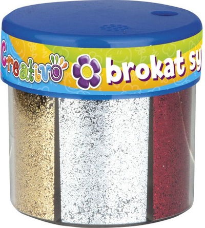 Gliter Astra Creativo, set me 6 ngjyra, 50g, ar, argjend, e kuqe, blu, jeshile, rozë