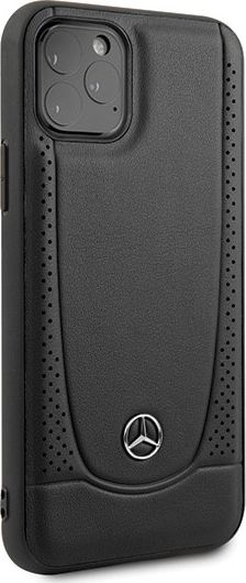 Mbrojtëse telefoni Mercedes-Benz Urban Line për iPhone 11 Pro, lëkurë natyrale, hardcase, e zezë