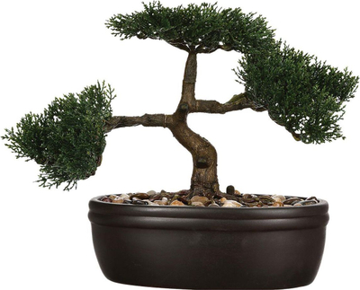 Pemë artificiale Atmosphera Bonsai, 23 cm, me vazo qeramike, e zezë