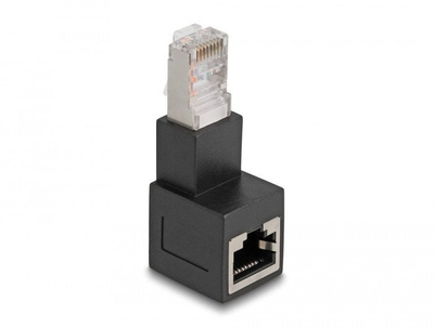 Adaptues rrjeti DeLOCK 87862 RJ45, Cat.6A, 90° poshtë, i zi