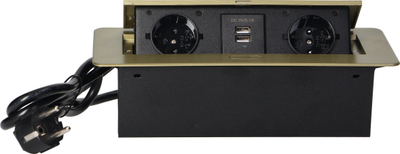 Prizë e futur ORNO OR AE 13126, 2x Schuko, 2x USB, bronx