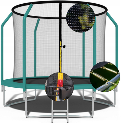 Trampolinë kopshti PREMIUM 312cm, rrjetë e brendshme, shkallë, shumëngjyrëshe