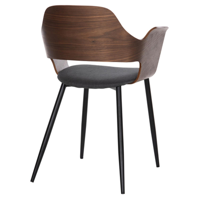 Karrige ngrënieje Velp 55,5x50x79Hcm (HM9616.01), gri/ zezë