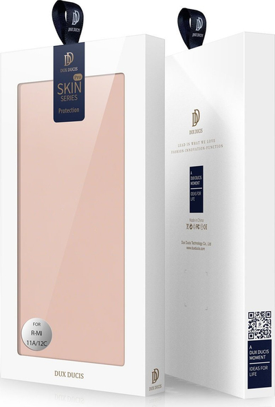 Kapak telefoni Dux Ducis Skin Pro për Xiaomi Redmi 11A Poco C55 Redmi 12C, lëkurë eko, tip libër, rozë