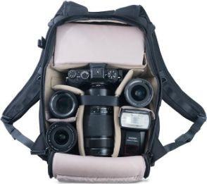 Çantë shpine fotografike Vanguard VEO GO 42M, për aparat dhe lente, me ndarje për tablet, e zezë