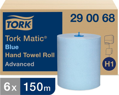 Letër tharëse në rul Tork Matic, 150 m, 2 shtresa, blu