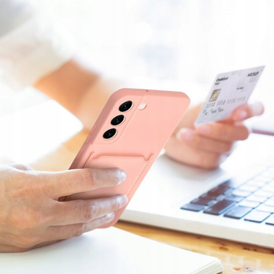 Силиконска маска Forcell Card Case за Samsung Galaxy A35 5G, со џеб за картичка, проѕирна