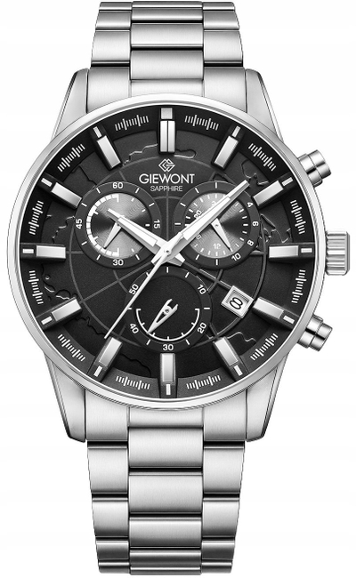 Orë dore Giewont GW4580 B2, kronograf, xham safir, argjend