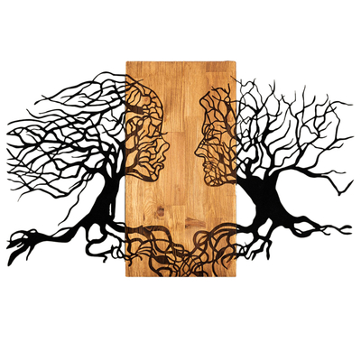 Dekor muri HomeMarkt Illusion HM4803, dru dhe metal, 92x58cm, ngjyrë natyrale