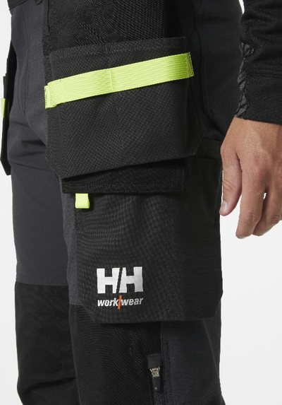 Pantallona pune Helly Hansen Oxford 4X Cons, me shtrirje 4D, me xhepa pune, të zinj