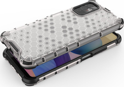 Калено куќиште за телефон Honeycomb Armor за Xiaomi Redmi Note 10 5G Poco M3 Pro, TPU PC, проѕирно