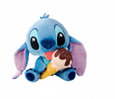 Figurë pelushi Disney Stitch, 25cm, me akullore, shumëngjyrëshe