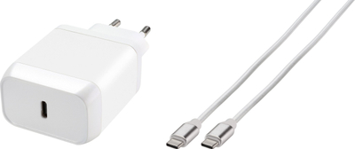 Set karikues PD 45W me kabllo USB-C, për Samsung, i bardhë