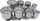 Set çelësash goditës SATA 09015, 30-60mm, 12-këndësh, me kuti metalike jeshile