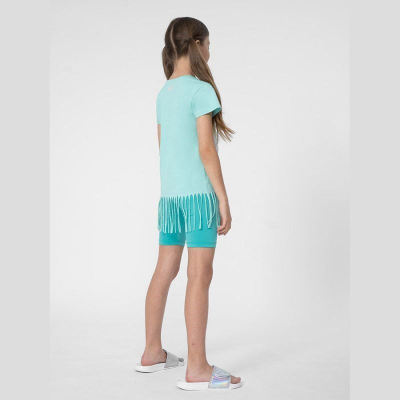 Leggings të shkurtra për vajza 4F TTIGF051, tharje e shpejtë, madhësia 134/140, blu
