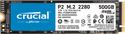 Disk SSD P2 500 GB M.2 2280 PCI-E x4 Gen3 NVMe (CT500P2SSD8)