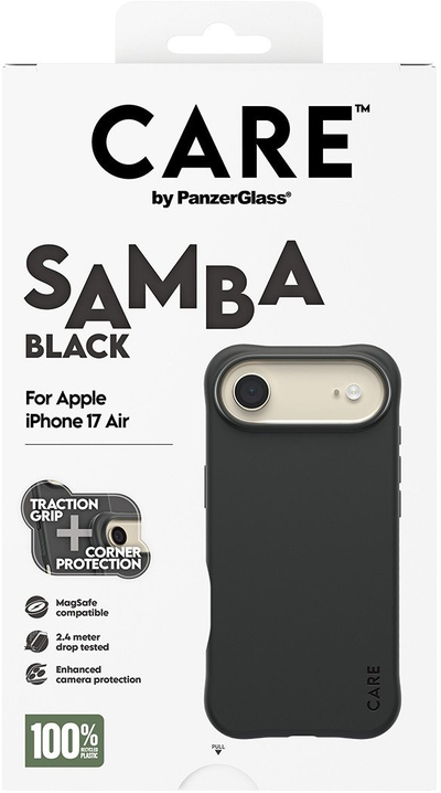 Mbrojtëse telefoni PanzerGlass CARE Samba, MagSafe, për iPhone Air, e zezë