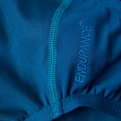 Kostum banje Speedo Placement Digital Turnback ECO Endurance+, për goca, blu e verdhë