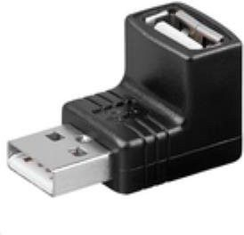 Adapter USB MicroConnect USBAMAFA, USB A mashkull në A femër, kënd 90°, i zi