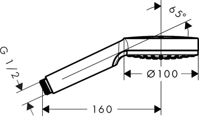 Сет туш Hansgrohe Crometta 26333400, ѕиден монтиран, хром и бела