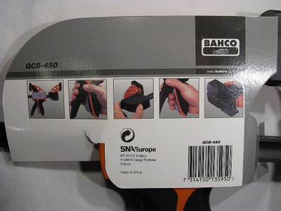 Shtrëngues Bahco QCB-450 Better Clamp, 450mm 200kg, portokalli e zezë