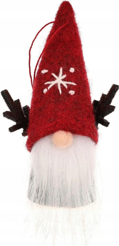 Ornament varës Krishtlindjesh Saska Garden Santa Claus, 9cm, i kuq