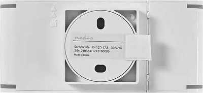 Mbajtës muri universal për tablet, 7–12", rrotullim 360°, i bardhë-gri