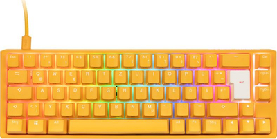 Tastierë mekanike Ducky One 3 SF, 65% hot swappable, RGB, e verdhë, layout gjerman