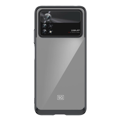 Këllëf telefoni Outer Space për Xiaomi Poco X4 Pro 5G, hibrid TPU PC, transparent, i zi