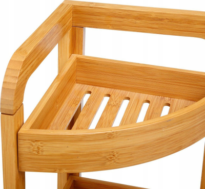 Raft këndor banjoje pa markë, 3 rafte, bambu natyrale, kafe