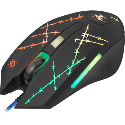 Maus me kabllo Defender Forced GM-020L, 3200 DPI, 6 butona, me mouse pad, i zi