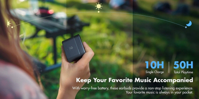 Kufje pa tela Technika Wody EARFREE i5 TWS, stereo, me kuti karikimi, blu