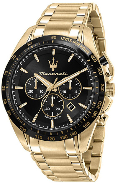 Orë për meshkuj Maserati Traguardo R8873612041, e artë/ zezë
