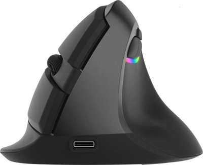 Mouse vertikal wireless Delux M618Mini, BT 2.4G, RGB, i zi