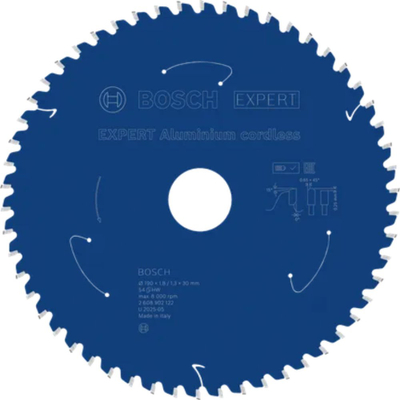 Teh rrethor Bosch Expert Aluminium 2608902122, 190mm, 54 dhëmbë, blu