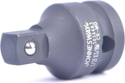 Ударен адаптер Џонесвеј S03A4A3, 1/2"(F) во 3/8"(M), челик CR-MO, црн