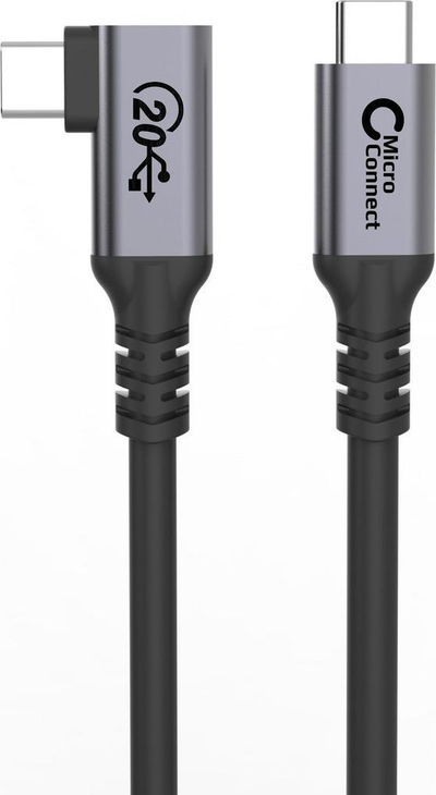 Kabllo USB-C Microconnect USB3.2CC025 a, USB 3.2 Gen 2x2, 0.25m, e zezë