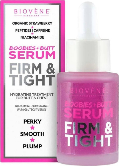 Serum trupi Biovène Boobies + Butt, Firm & Tight, 30ml, rozë