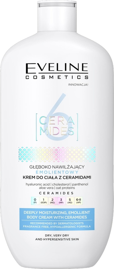 Krem trupi Eveline Cosmetics 6 Ceramides, për lëkurë të thatë, pa aromë, 350ml